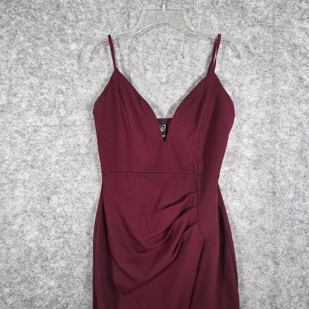 Windsor Burgundy Bodycon Asymmetrical Mini Dress Sleeveless Party Cocktail Size - Picture 3 of 8